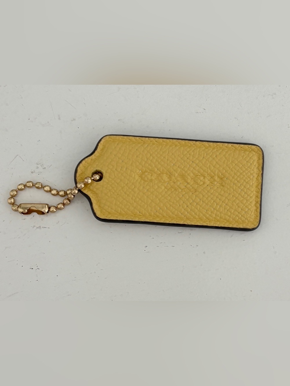 COACH Yellow Leather Tag for Bag Charm or Keychain